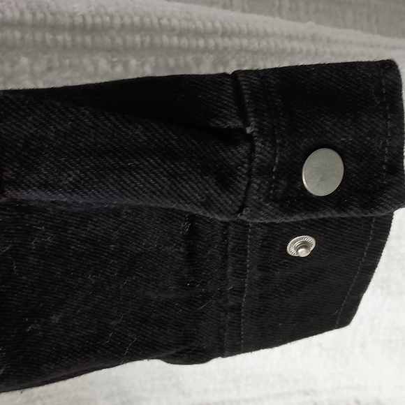 Celebrity Pink Black Cropped Jean Jacket L - Picture 5 of 6